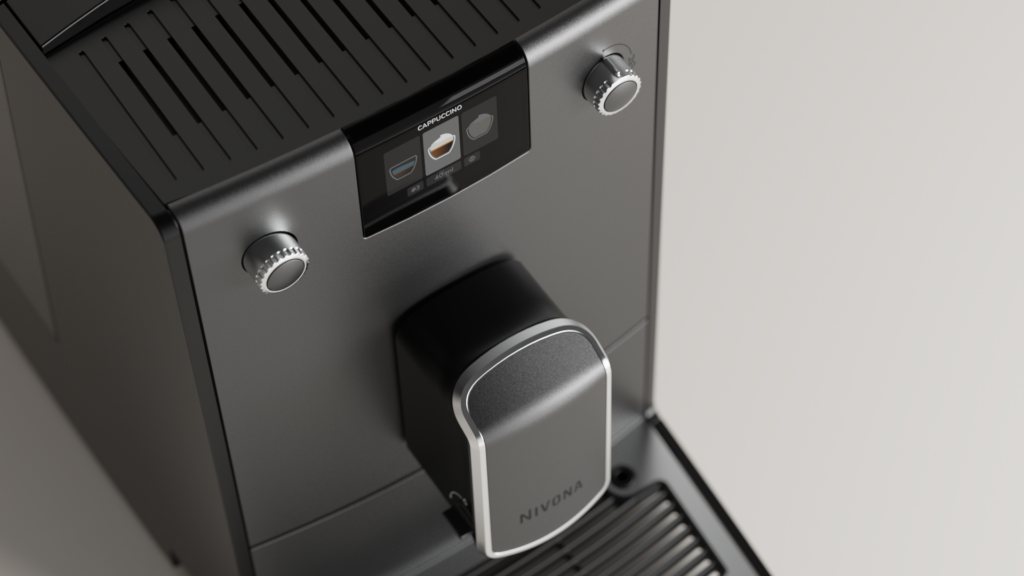 Kaffeemaschine mit Redesign des Auslaufs